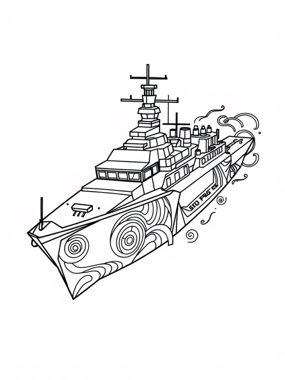 abstract battleship coloring page