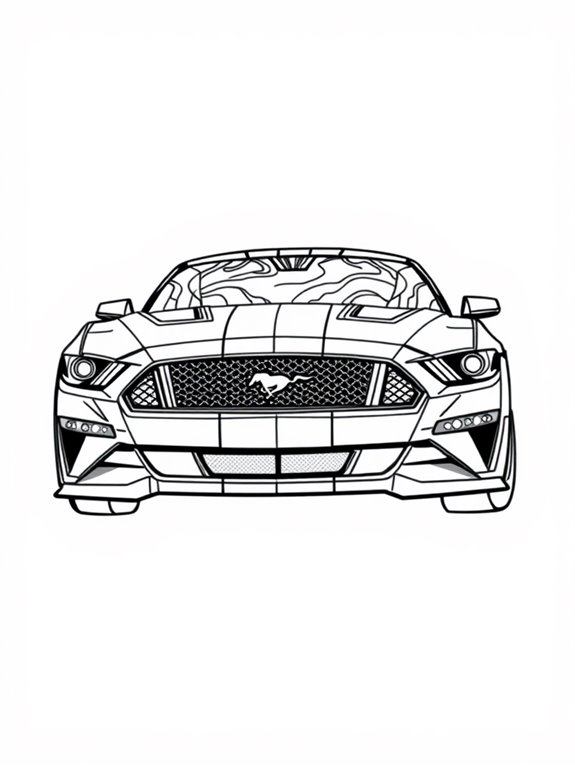 abstract mustang coloring page