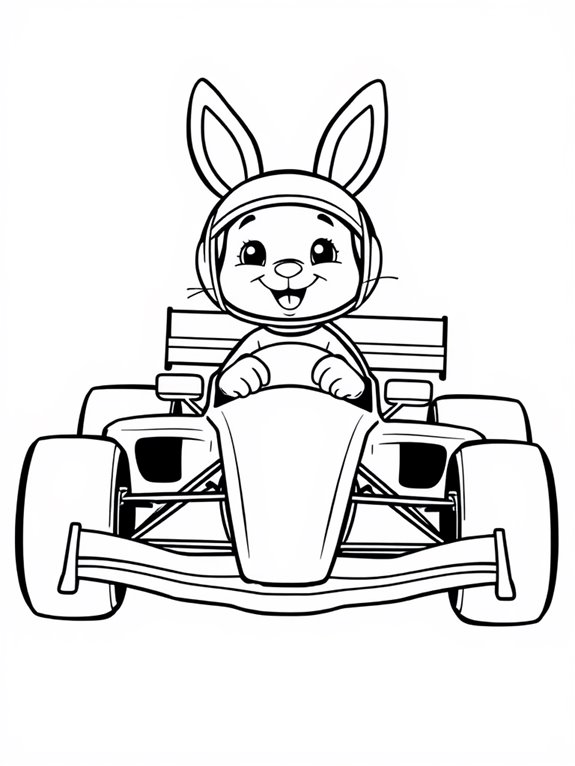 adorable animal racecar driver