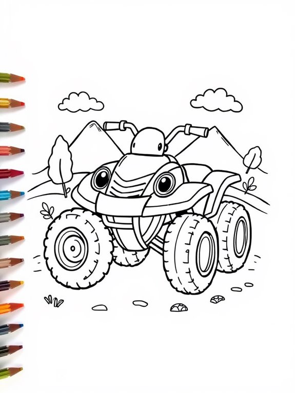 adorable atv coloring activity