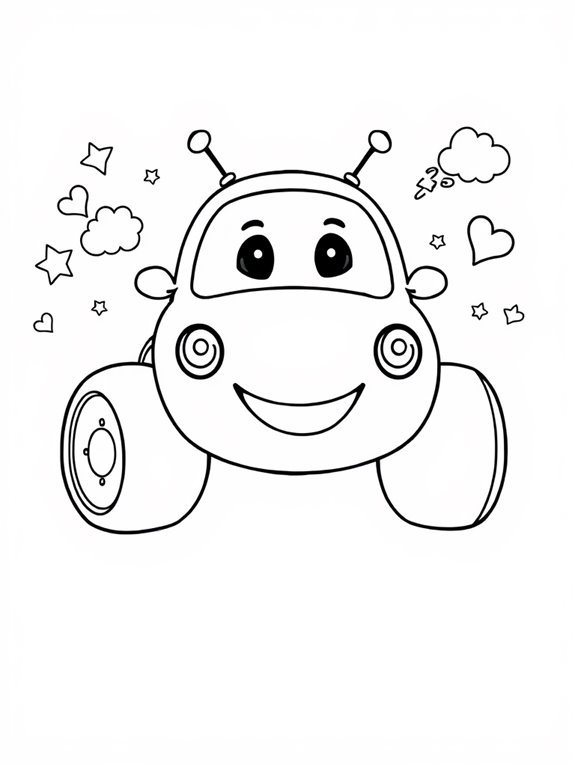 adorable cartoon car illustration