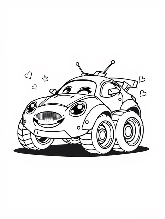 adorable futuristic vehicle illustration