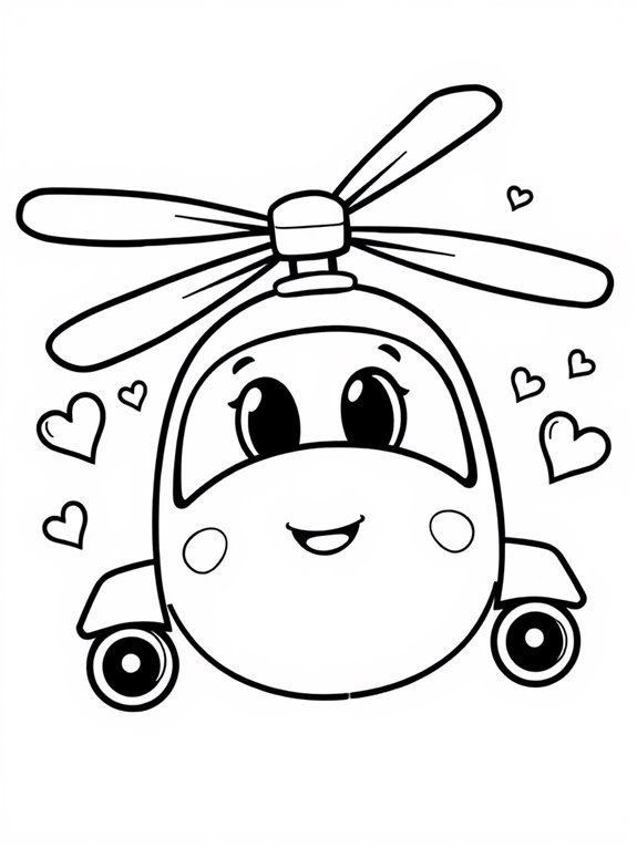 adorable helicopter coloring activity