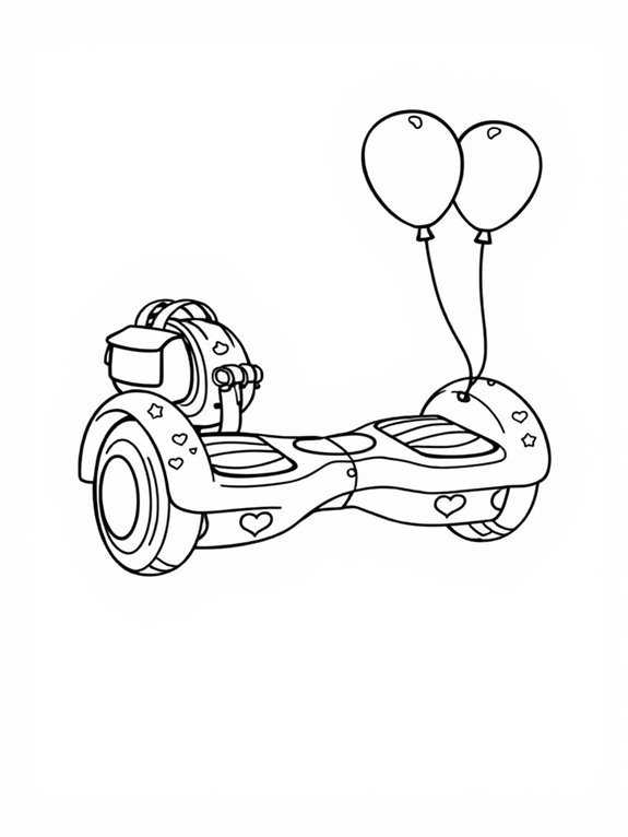 adorable hoverboard coloring page