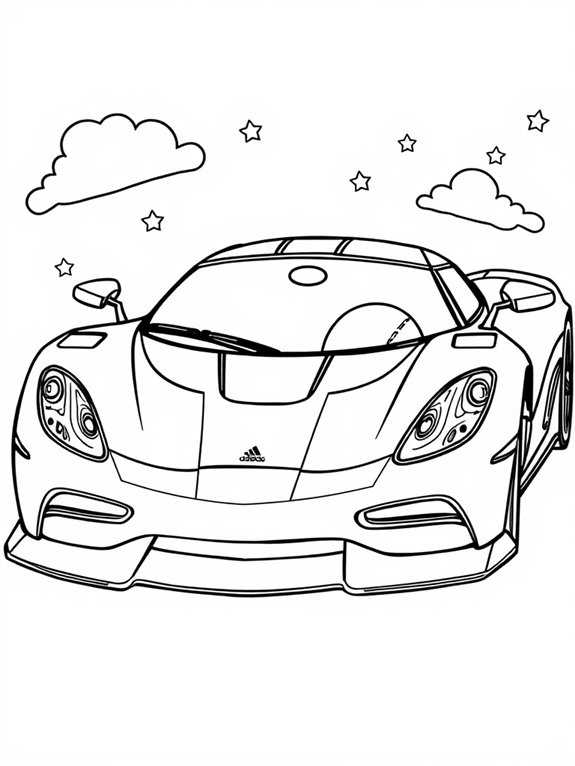 adorable koenigsegg car illustration