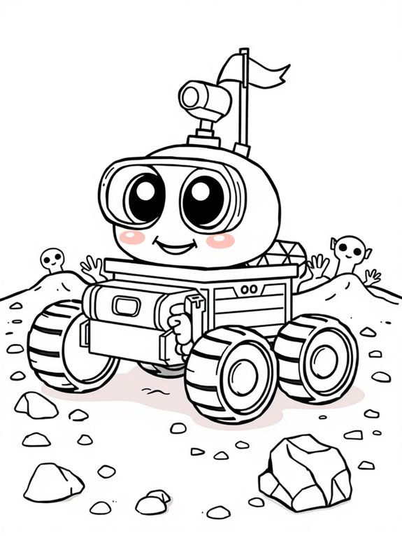 adorable mars rover illustration