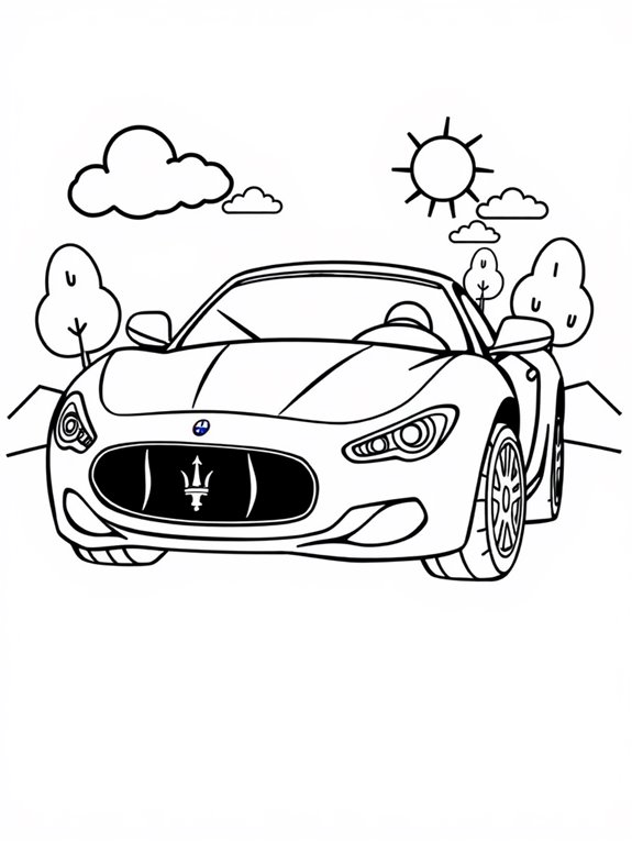 adorable maserati coloring page