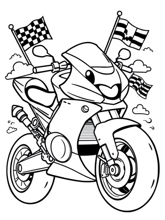 adorable motogp motorcycle illustration