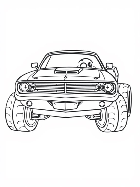 adorable muscle car illustration