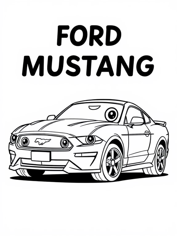 adorable mustang cartoon illustration