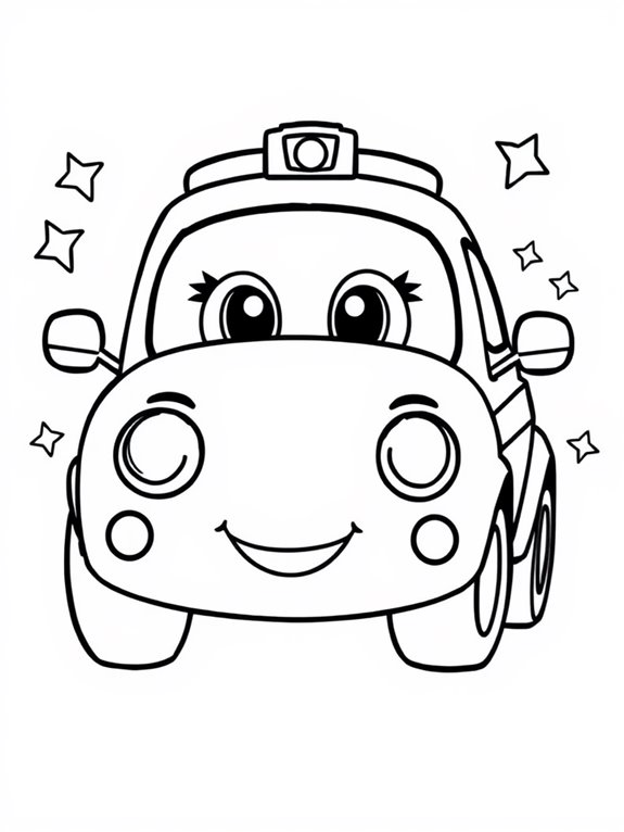 adorable police vehicle illustration