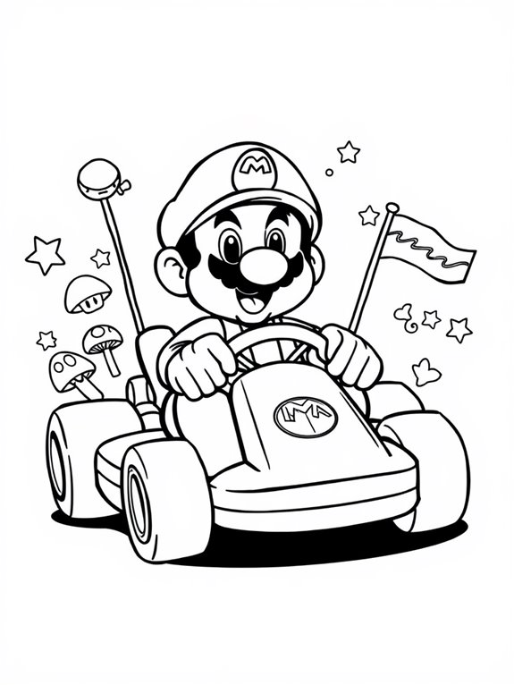 adorable racing game illustration