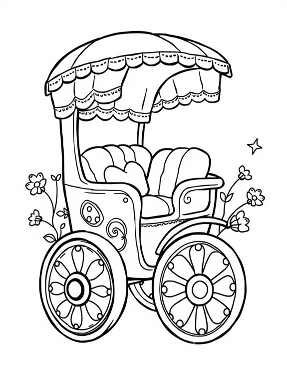 adorable rickshaw coloring activity