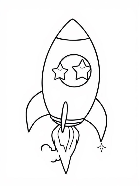 adorable rocket coloring activity