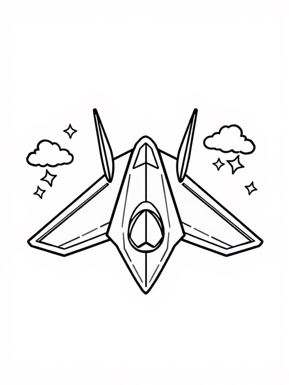 adorable stealth bomber illustration