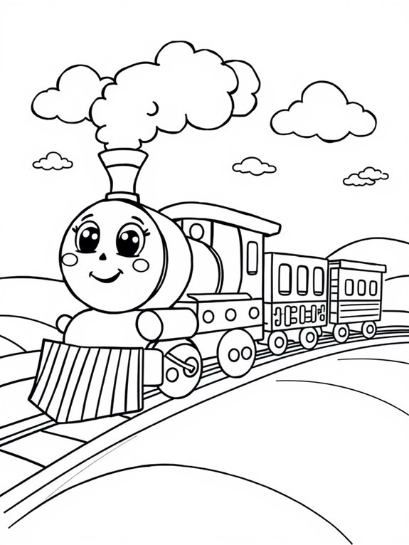 adorable steam train illustration