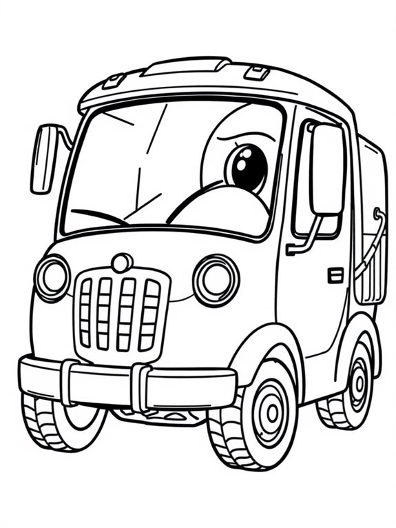 adorable street sweeper illustration