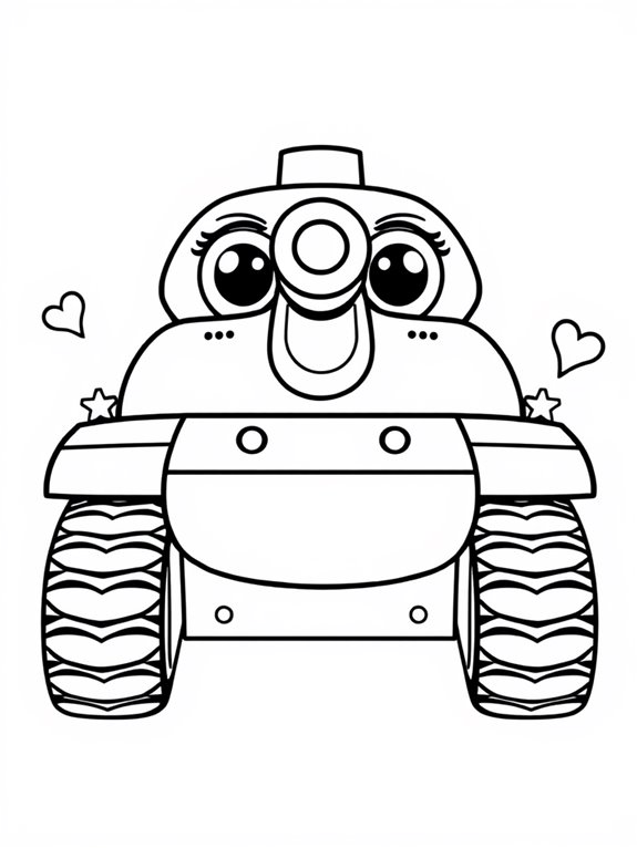 adorable tank coloring page