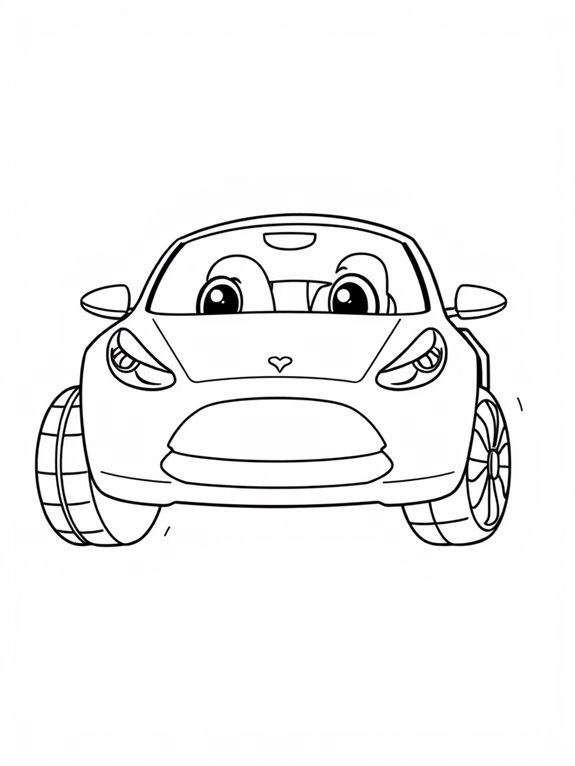 adorable tesla car illustration