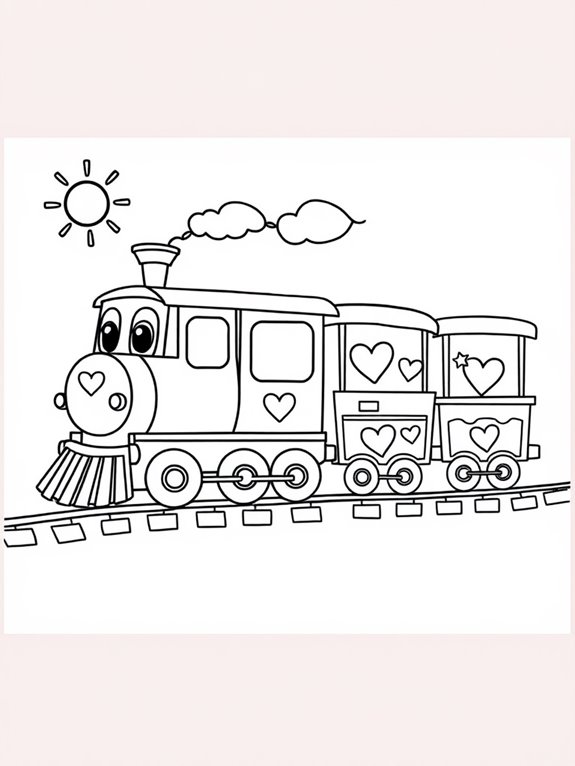 adorable train coloring page