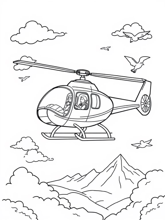 adventure helicopter coloring page