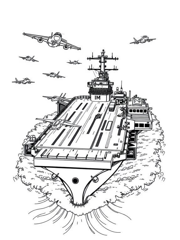 aircraft carrier action scene