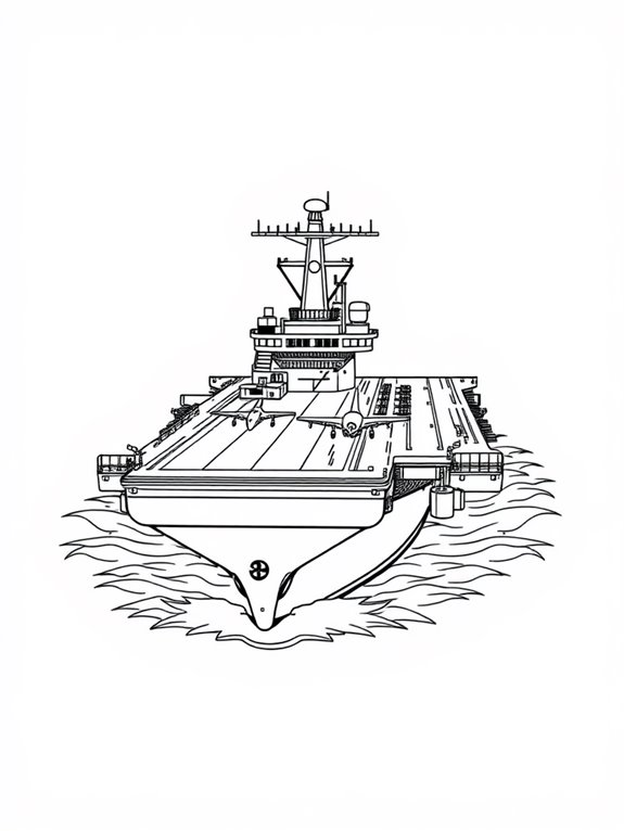 aircraft carrier coloring page