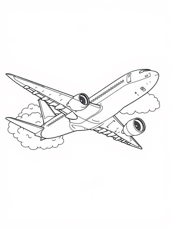 airplane coloring page design