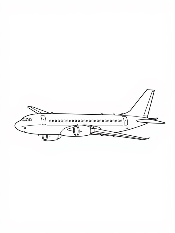 airplane coloring page outline