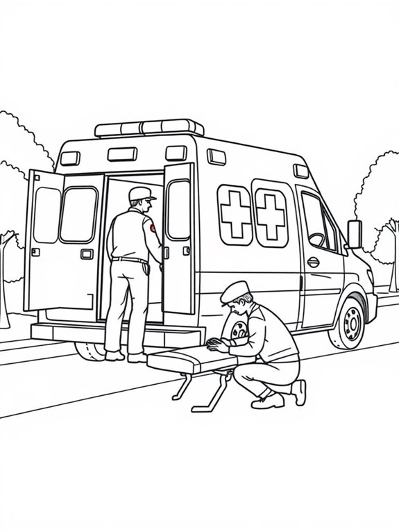 ambulance and paramedics illustration