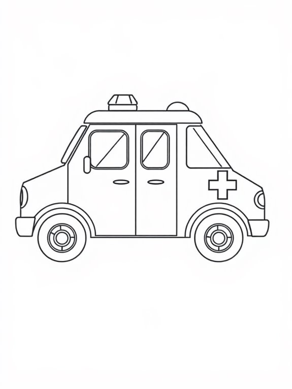 ambulance coloring page design