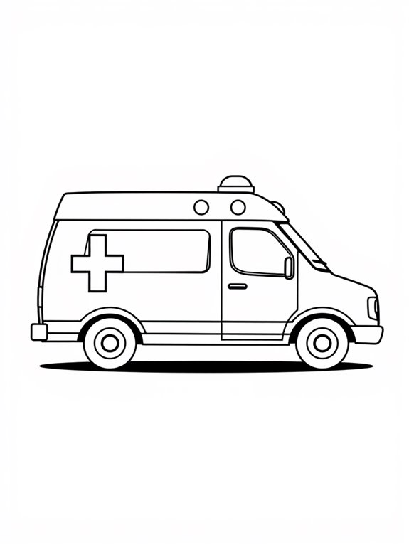 ambulance coloring page design