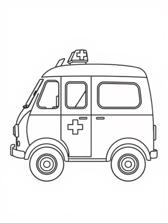 ambulance coloring page design