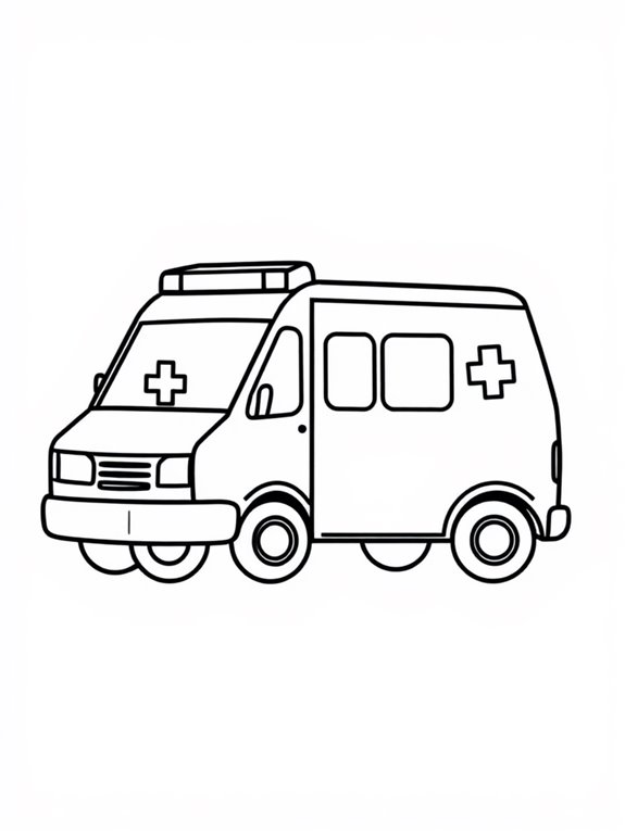 ambulance coloring page design