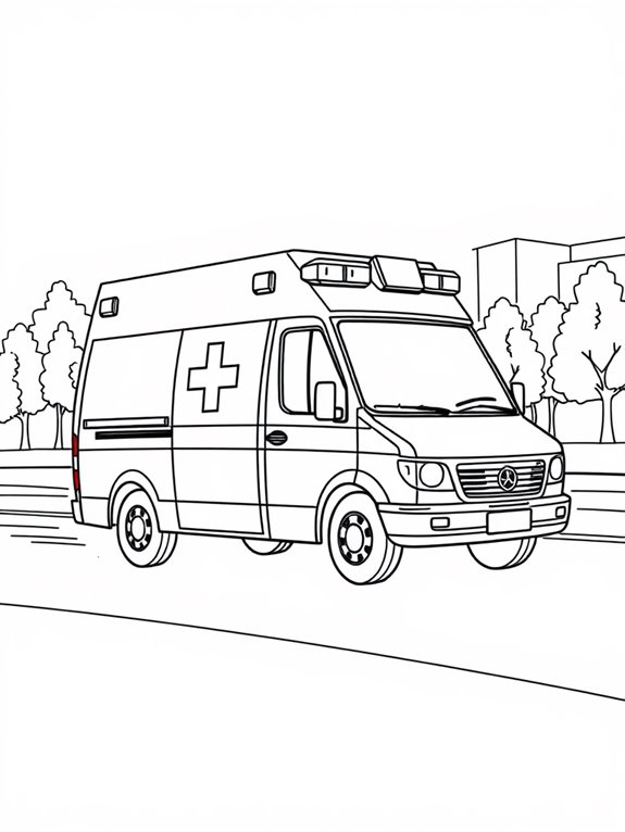 ambulance coloring page fun