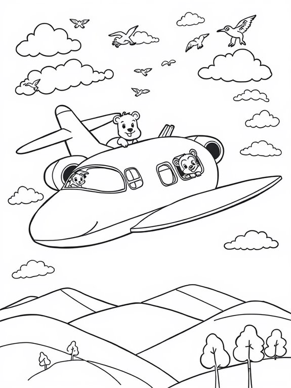 animals flying in jet