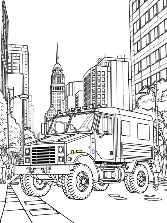 armored truck in city