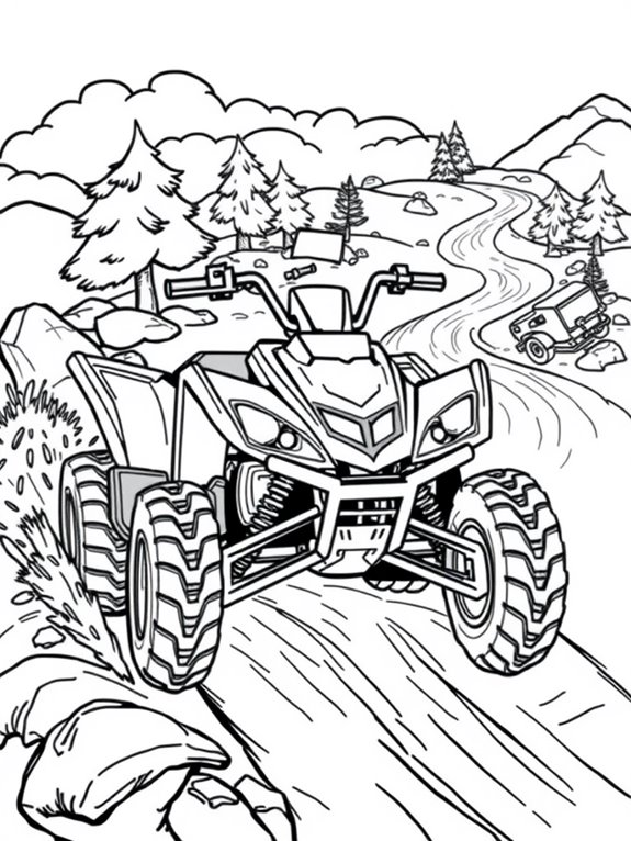 atv coloring page fun