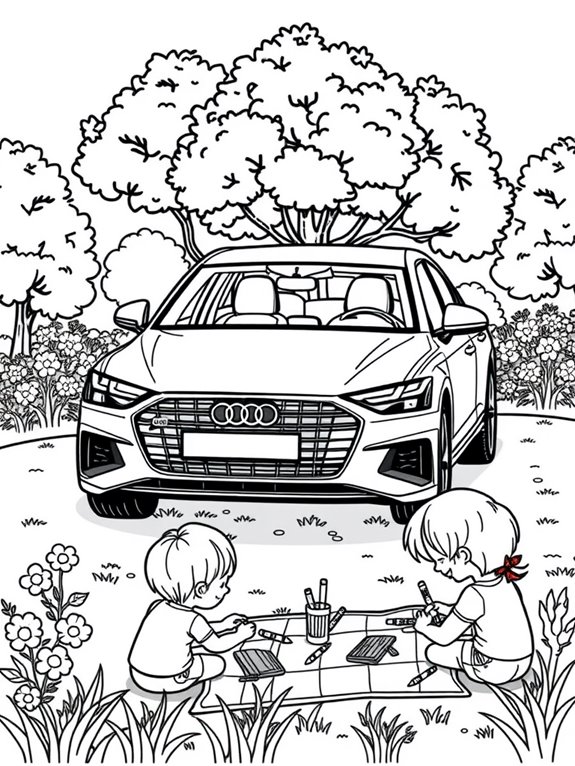 audi family car coloring