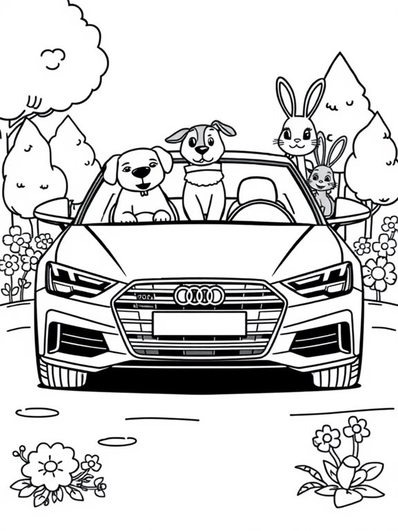 audi s animal friends coloring