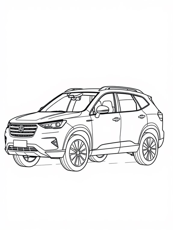 autonomous family suv coloring page