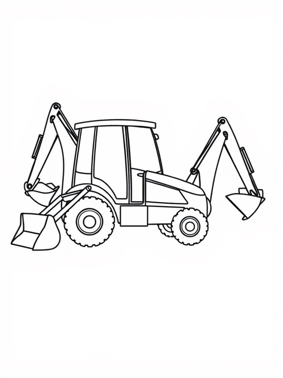 backhoe loader coloring page