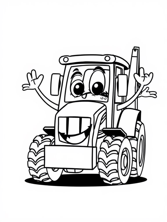 backhoe loader coloring page