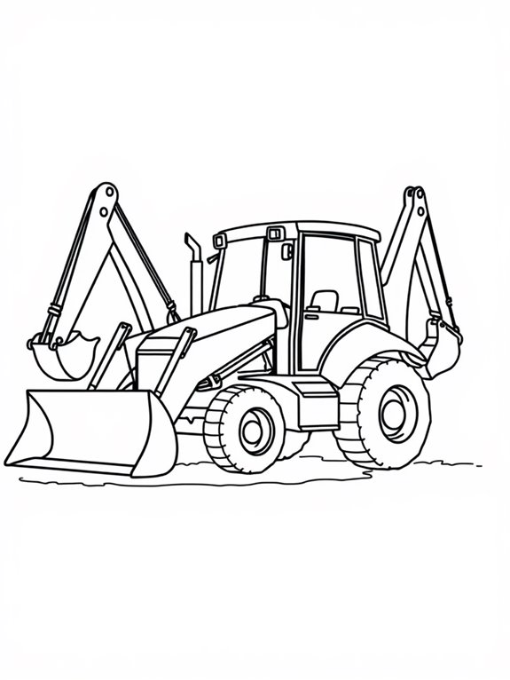 backhoe loader coloring page