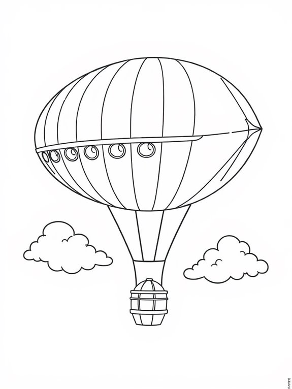 balloon shaped zeppelin coloring page