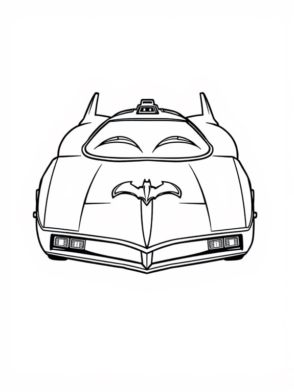 batmobile coloring page design