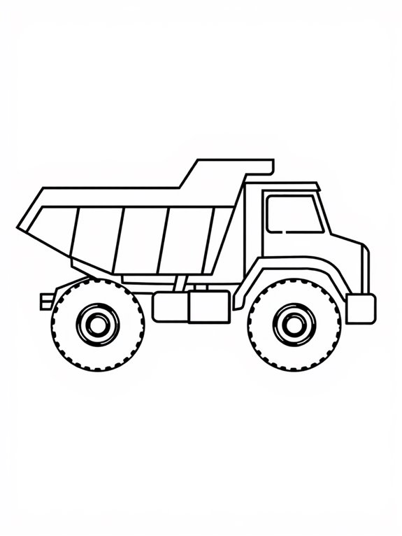 beginner friendly dump truck coloring