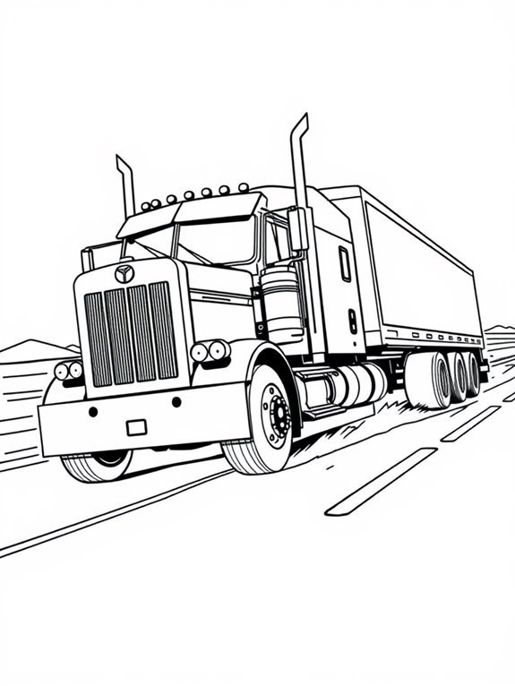 big rig coloring page