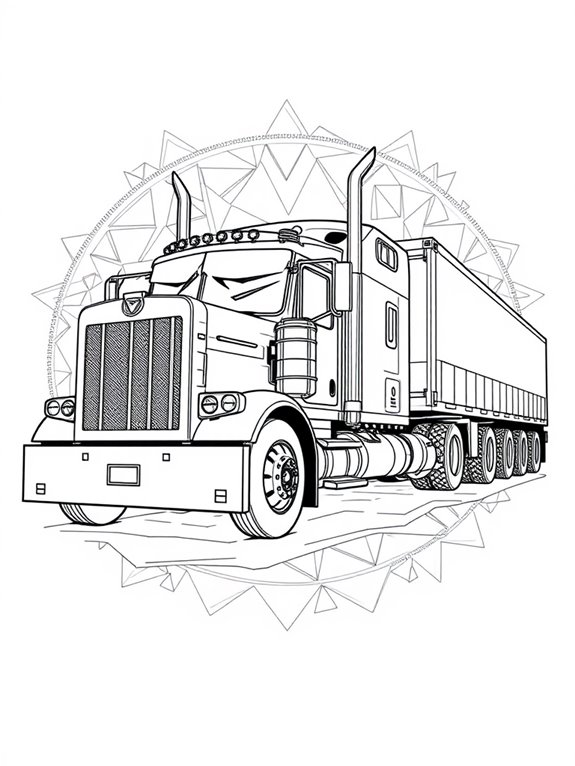 big rig coloring page