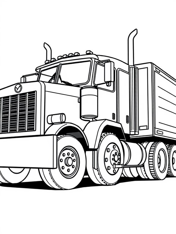 big rig coloring page